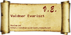 Valdner Evariszt névjegykártya
